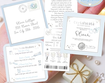 Mini Tooth Fairy Letter Printable Bundle, Editable Letter, Envelope, Receipt, Certificate, Fairy Smile Routine & 12 Bonus Notes 0045