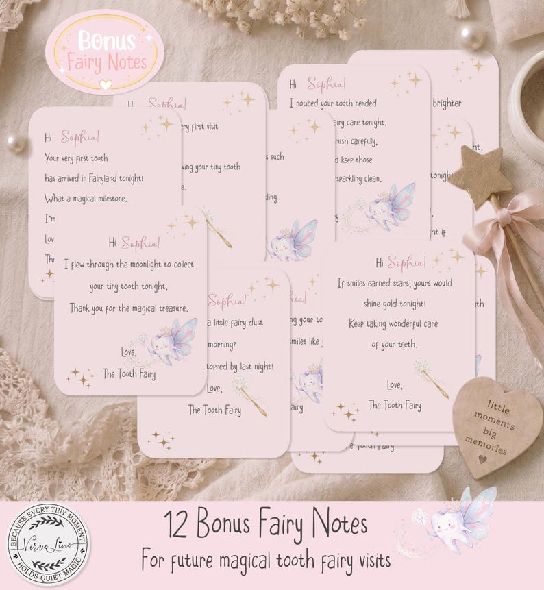 Mini Tooth Fairy Letter Printable Bundle, Editable Letter, Envelope ...
