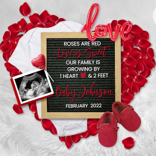 Editable Pregnancy Announcement for Social Media Etsy