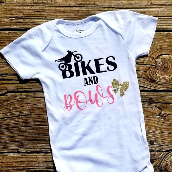 Dirt Bikes Onesie/And Bows Onesie / Moto Onesie /Dirt Bike Shirt