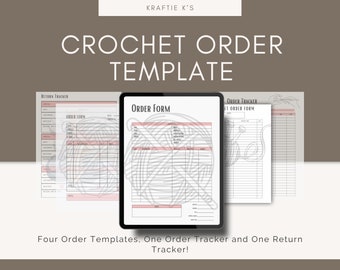 Pacchetto modulo d'ordine all'uncinetto stampabile digitale.