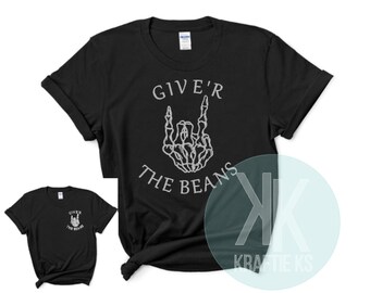 Skeleton Rock On/ Racing Shirt/ Giver The Beans Shirt/ Moto Shirt/ Race Day Shirt/ Skeleton Shirt