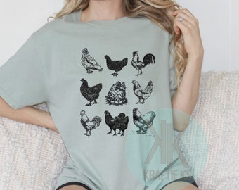 Vintage Chicken T Shirt, Farm Shirt, Country Shirt, Chicken Shirt, Chicken Graphic Tee