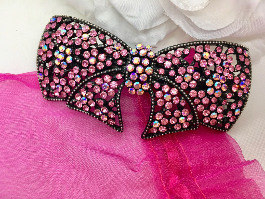 Buy Hair Accessories Pink AB / Pink Barrette Bow Head Dress Online in