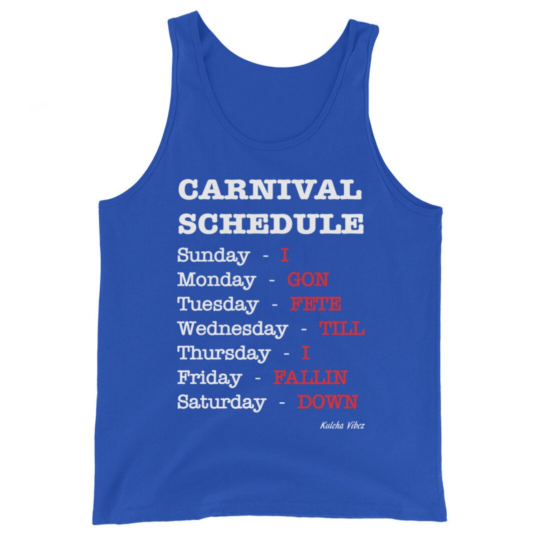 Carnival Schedule Unisex Tank Top Etsy
