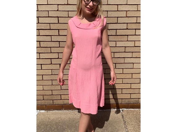 60’s Vintage Pink Sheath Dress - image 1