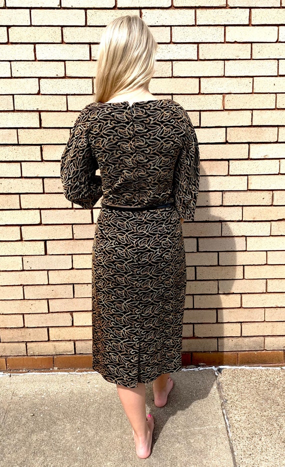 60’s Vintage Black Zig Zag Dress - image 5