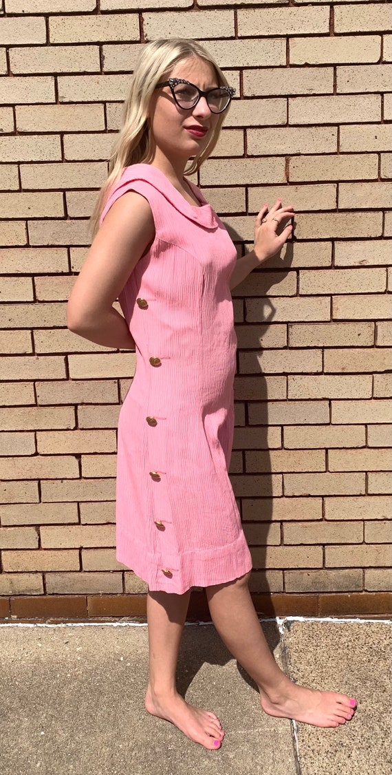 60’s Vintage Pink Sheath Dress - image 5
