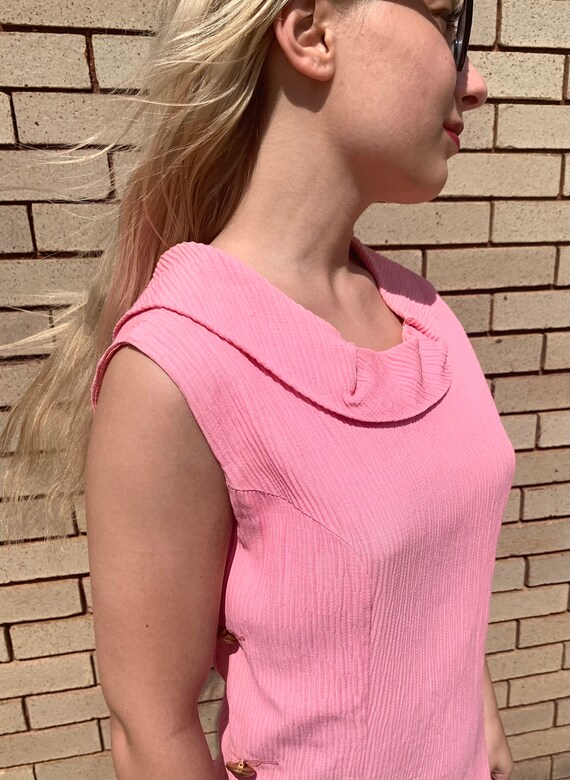 60’s Vintage Pink Sheath Dress - image 4