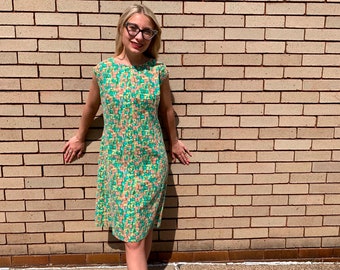 Pink and Green Dress - Etsy