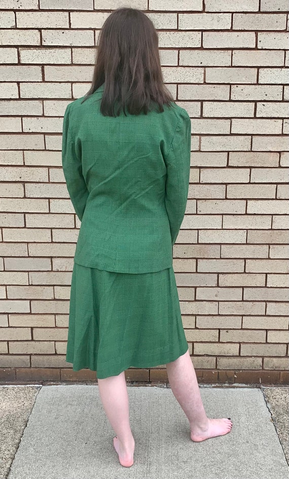 40’s Vintage Green Plaid Suit - image 5