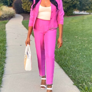 Magenta Silk Suit