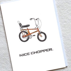 Carte d'anniversaire rétro vélo chopper pour papa/maman/ami
