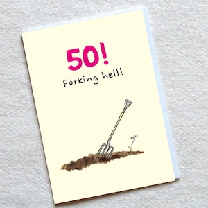 Carte de 50e anniversaire grossière/carte de jardinage/pour lui/elle