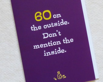 Funny 60th Birthday Card/For Mum/Dad/For Friend