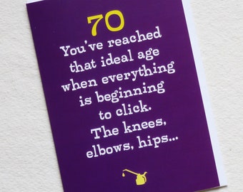 Funny 70th Birthday Card For Mum Or Dad: Old Age Aches