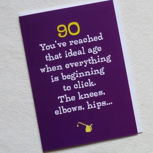 Funny 90th Birthday Card for Mum/Dad/Her/Him/Relative/Friend