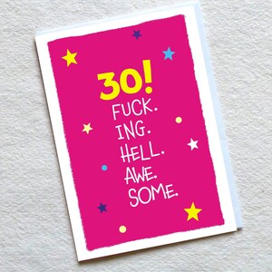 Carte de 30e anniversaire très grossière/carte pour meilleur ami/frère/soeur