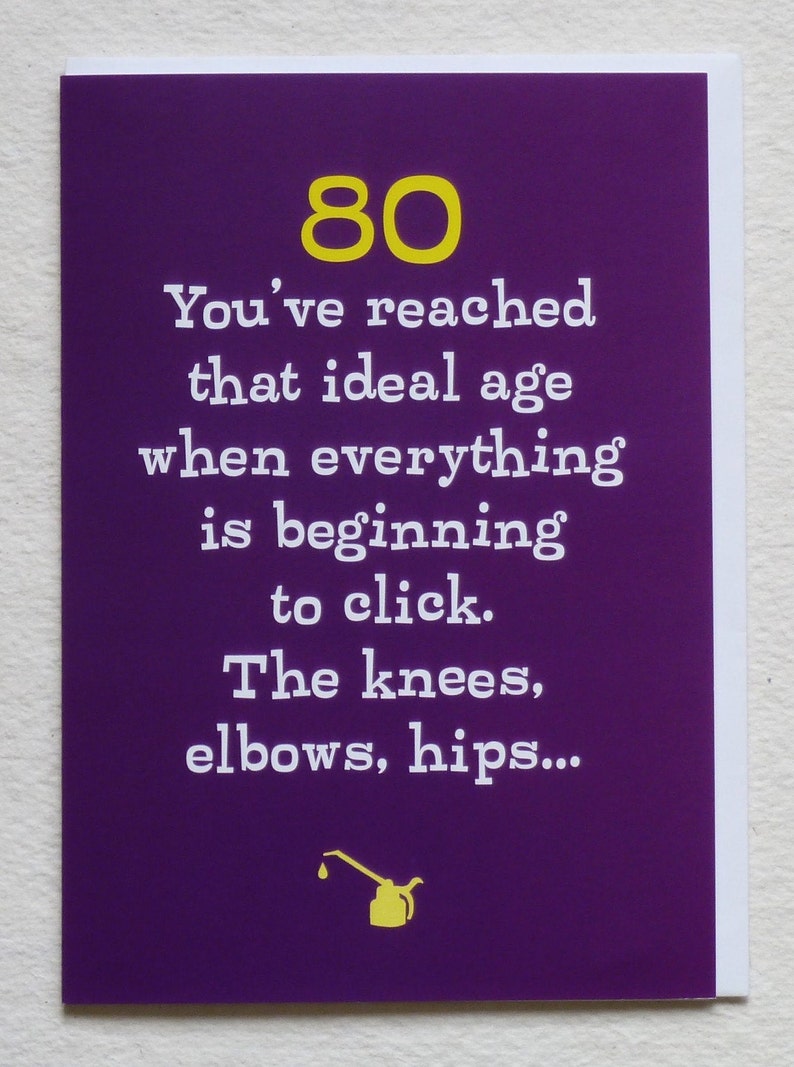 Funny 80th Birthday Card Funny/rude Old Age Card | Etsy Canada