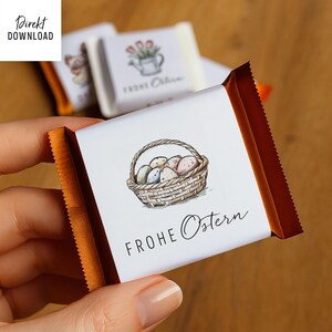 Printable Easter-themed wrapper mix for Ritter Sport Mini chocolate bars