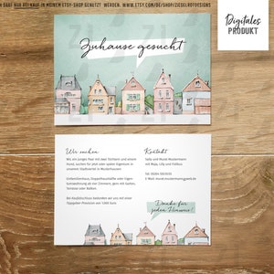 Flyer House Search ›Beautiful Townhouses‹, Digital Print File with Customization