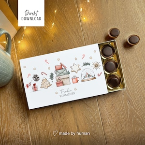 Druckdatei Banderole Weihnachten mit Weihnachtsmotiven für Toffifee-Verpackung