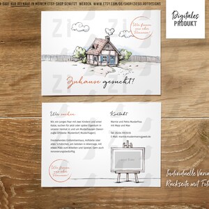 Flyer House Search ›Casa de campo na cerca do jardim‹, arquivo de impressão digital com individualização