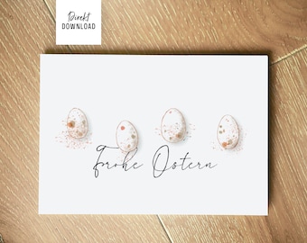 Printable Easter egg greeting card, Happy Easter, Easter card to print