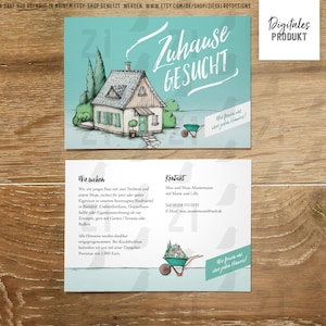Volantino ricerca casa ›Carino House‹, file di stampa digitale con individualizzazione