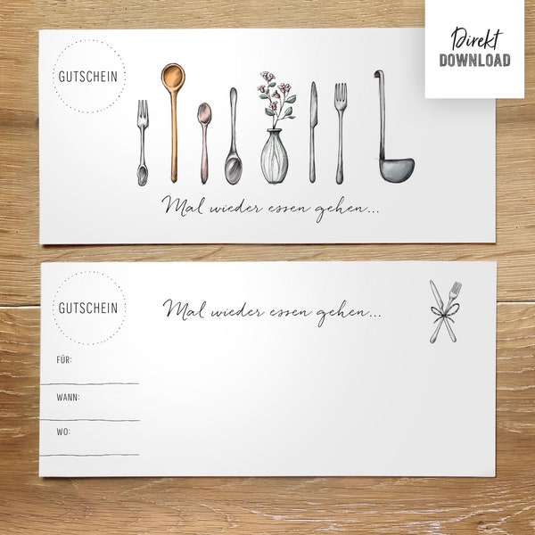 Eating out voucher for DIN Lang, create a double-sided meal voucher print file