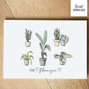 Bon pour plantes en tant que fichier d'impression pour une carte pliante, bon pour plantes à imprimer et à bricoler