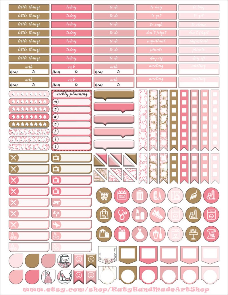 Printable Mambi Happy Planner Weekly Classic Stickers Gently | Etsy