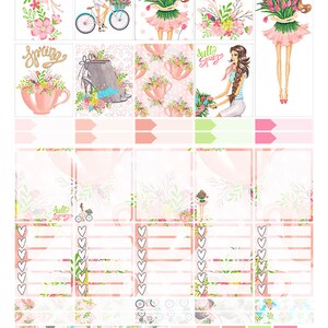 Printable Erin Condren Weekly VERTICAL Planner Stickers Spring | Etsy