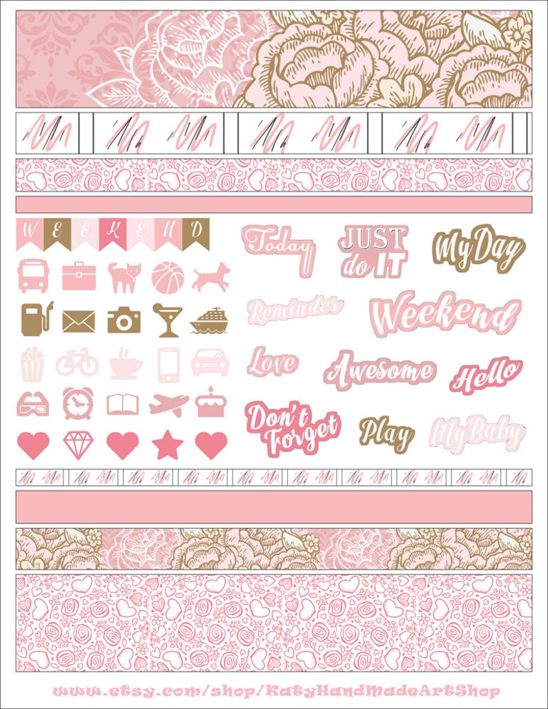 Printable Mambi Happy Planner Weekly Classic Stickers Gently | Etsy
