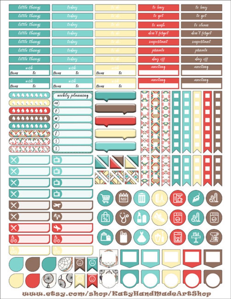 Printable Mambi Happy Planner Weekly Classic Stickers | Etsy