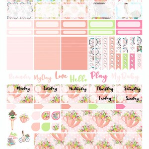 Printable Erin Condren Weekly VERTICAL Planner Stickers Spring | Etsy