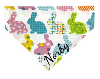 Personalized Easter Bunny through the collar Pet, Cat & Dog Bandana | HBbarks Bandanas