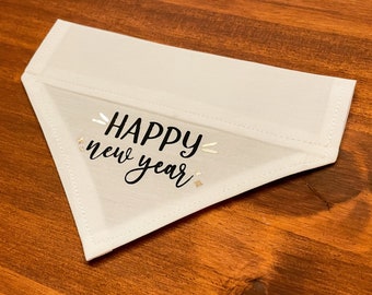 Happy New Year Dog Bandana Dog Scarf Pet Gift Slides Over - Etsy