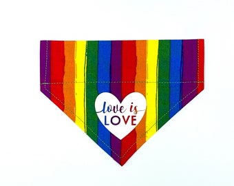 Love is Love Rainbow Over the Collar Pet Cat & Dog Bandana