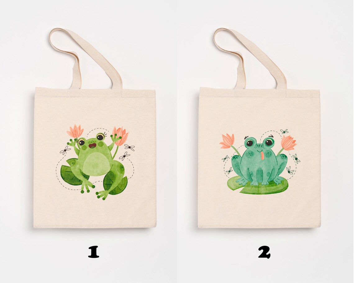 Tote Bag Cute Frog Tote Bag Aesthetic Cute Aesthetic Tote - Etsy