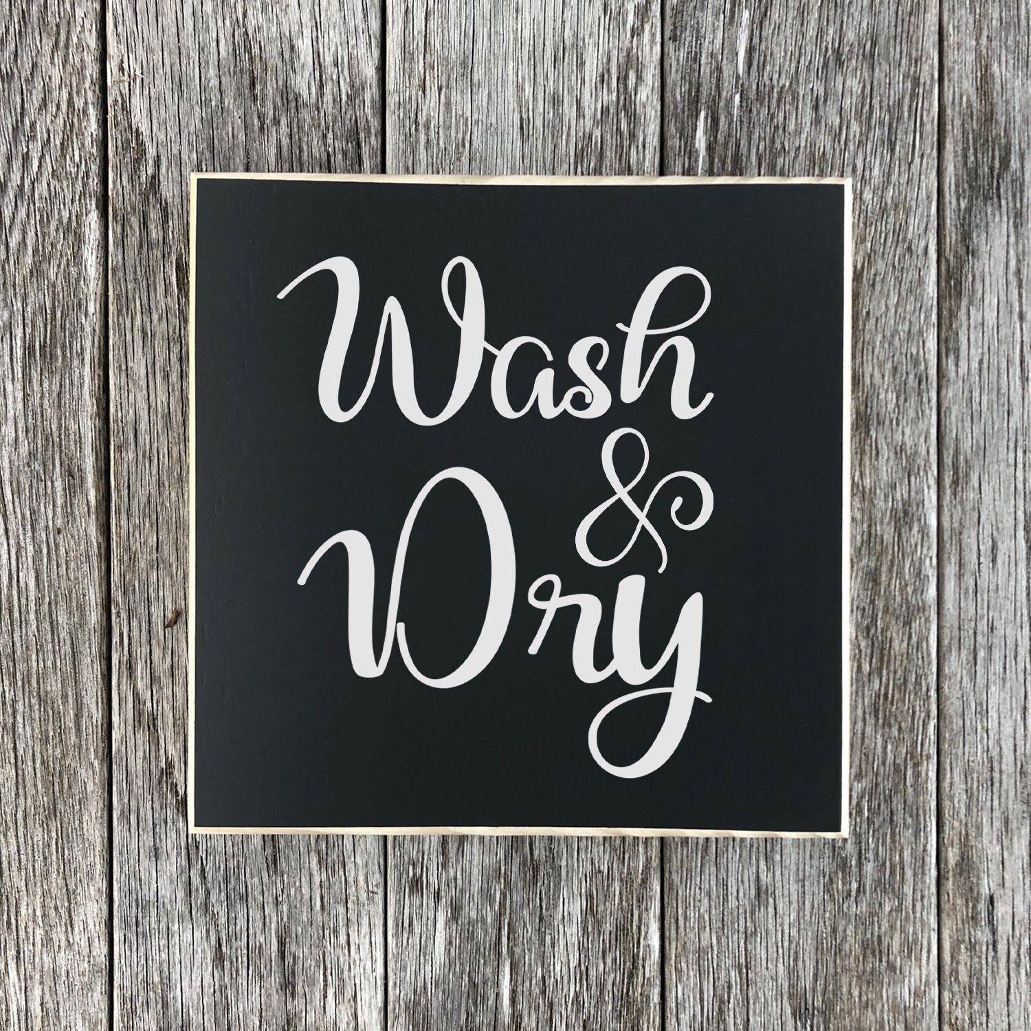 Wash & Dry Laundry Room Wall or Shelf Decor Farmhouse Sign | Etsy