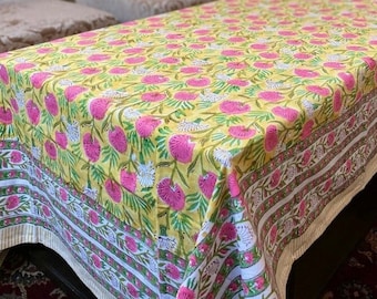 Katoenen tafelkleden, bedrukte tafelkleed, handgemaakt tafellinnen, tafeldecordoeken, bruiloftstafellinnen, handgemaakt tafeldecor, tafellinnen