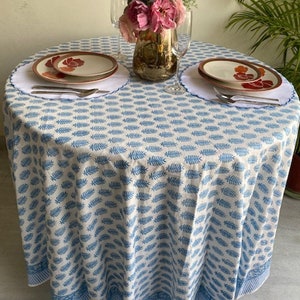 Round Block Print Table Cloth Floral Print Table Round Cloth - Etsy