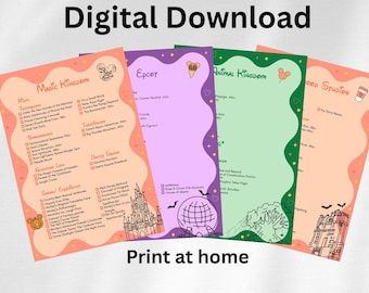 Halloween Disney World Rides Checklist | Printable Planner (Digital Download)