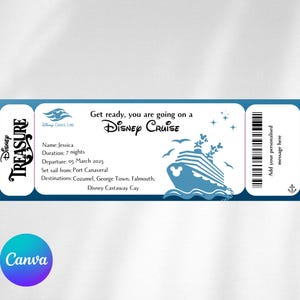 Boleto de crucero sorpresa Disney Treasure / Boleto de crucero sorpresa imprimible / Revelación del crucero Disney
