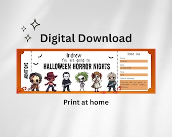 Biljett till Halloween Horror Nights: Utskrivbar överraskningspresent (digital nedladdning)