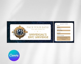 Bilet-niespodzianka Epic Universe: Karta pokładowa do druku (do pobrania w wersji cyfrowej)