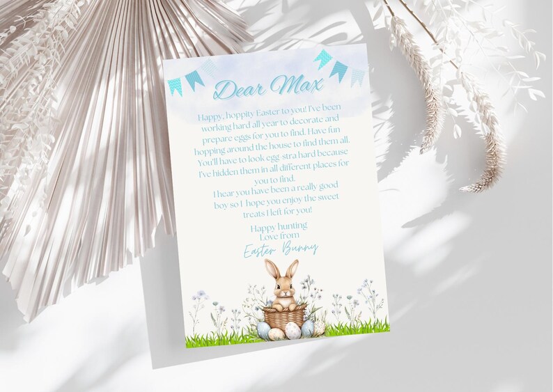 Personalized Easter Bunny Letter: Editable Canva Template (digital ...