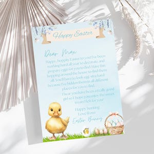 Osterbuchstabe | Druckbarer Brief vom Osterhasen | Jungen Brief von Osterhase | Osterküken | Canva Vorlage