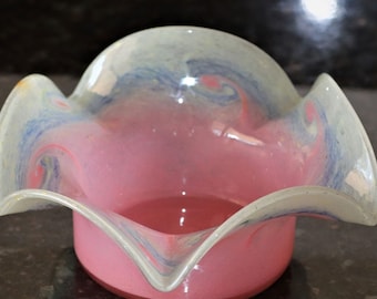 Scottish Art Glass Vase Bowl...Ysart Vasart Era